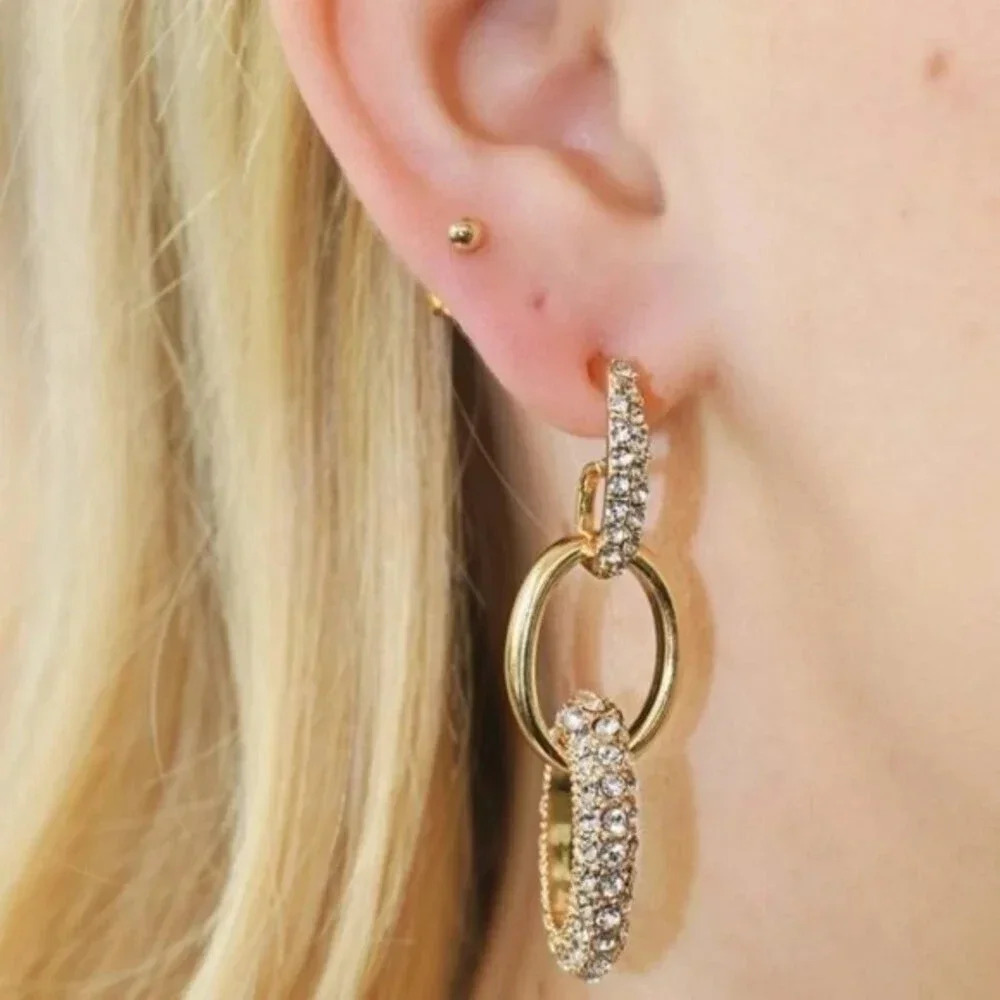 NEW 8 OTHER REASONS 18K Gold Plated 5 Chain Earring - Picture 6 of 6